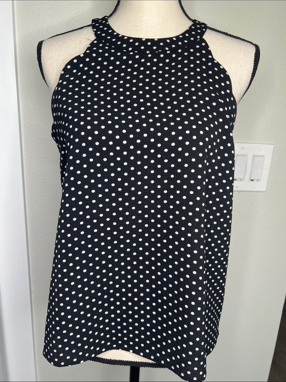 Monteau Black and White Polka Dot Halter